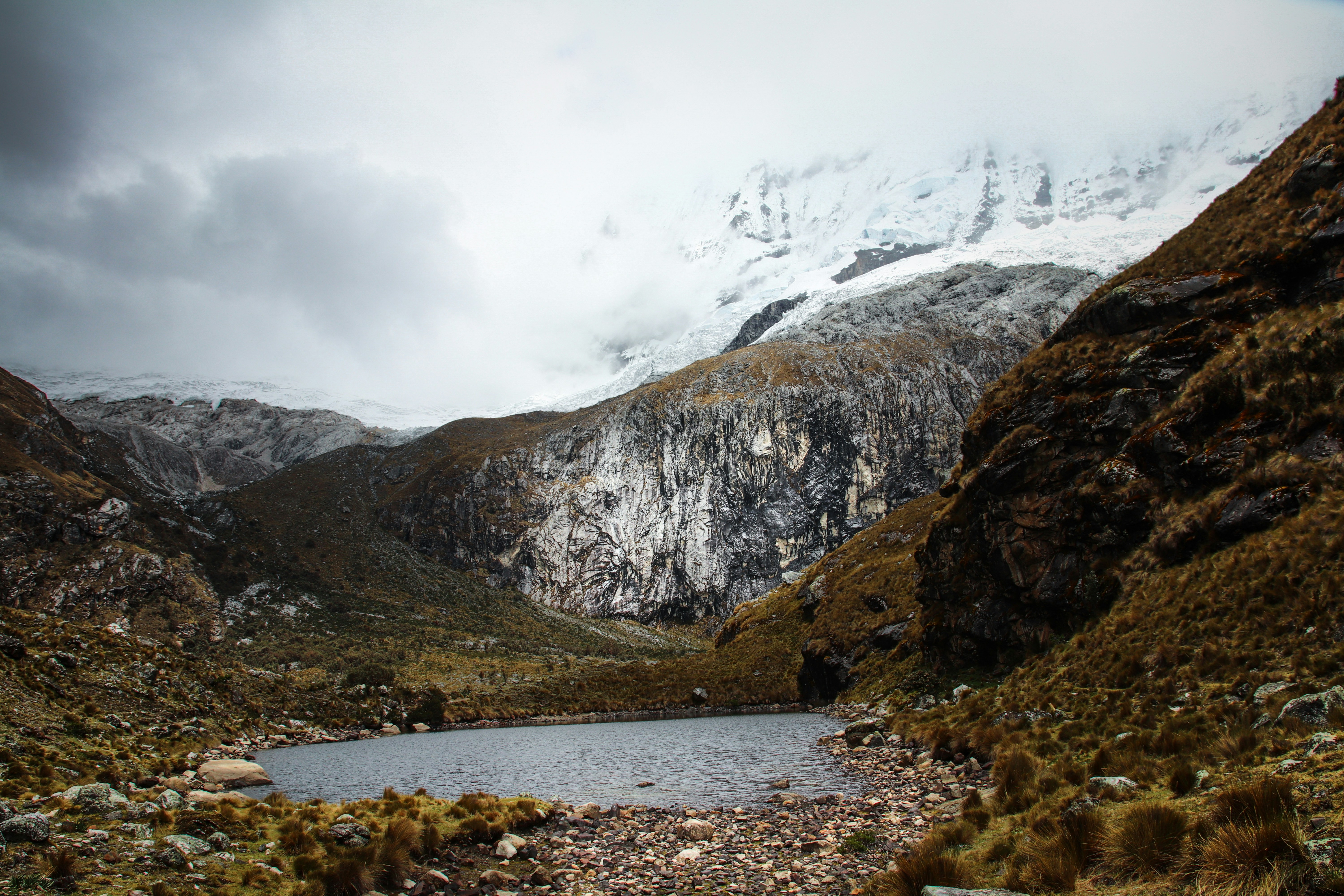 Huaraz city with the snow-capped Cordillera Blanca visible behind the rooftops