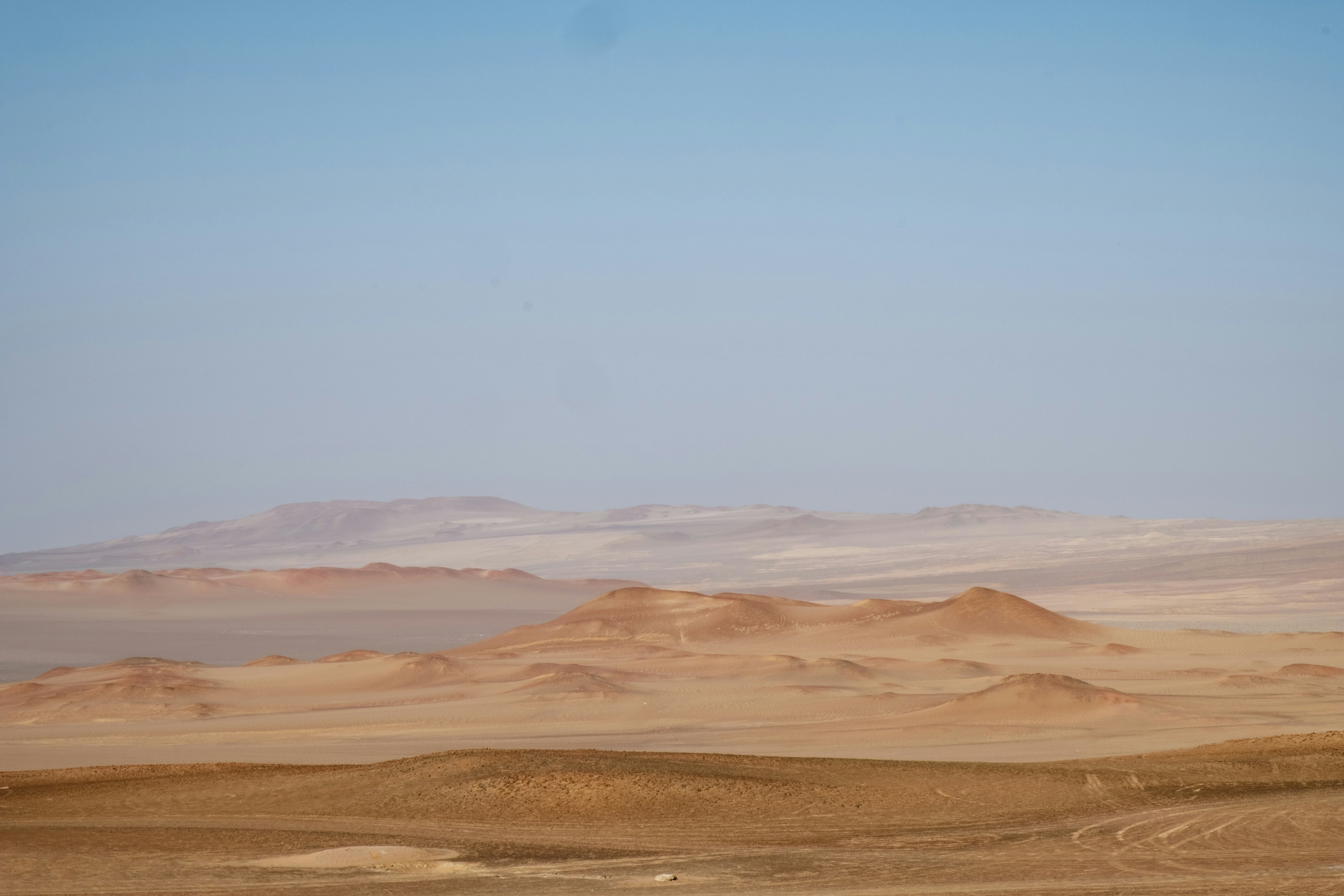 Peru's arid north coast desert landscape near Paracas — the environment of the Chan Chan ruins