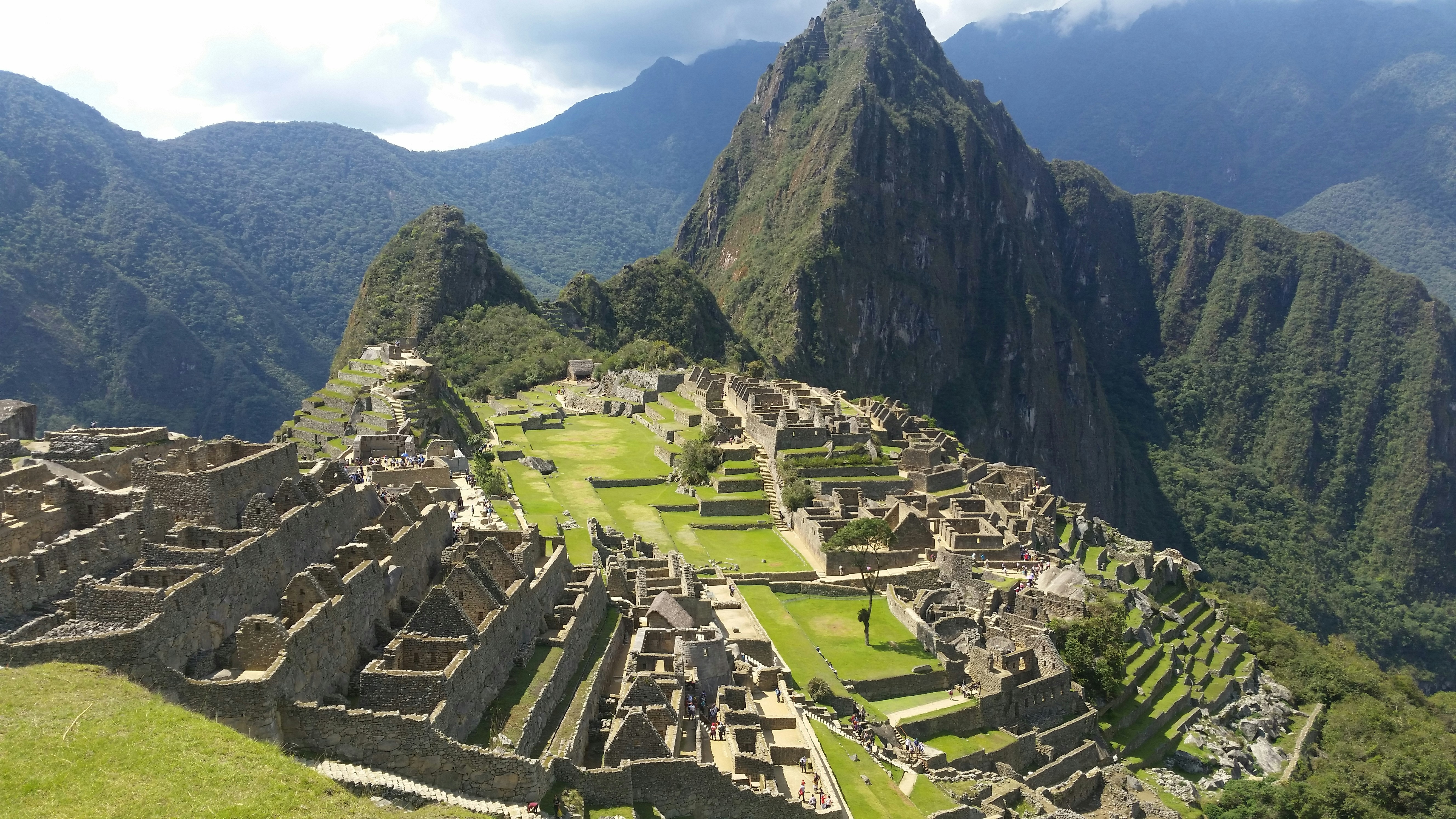 Machu Picchu Inca citadel on its ridge above the Urubamba valley at sunrise