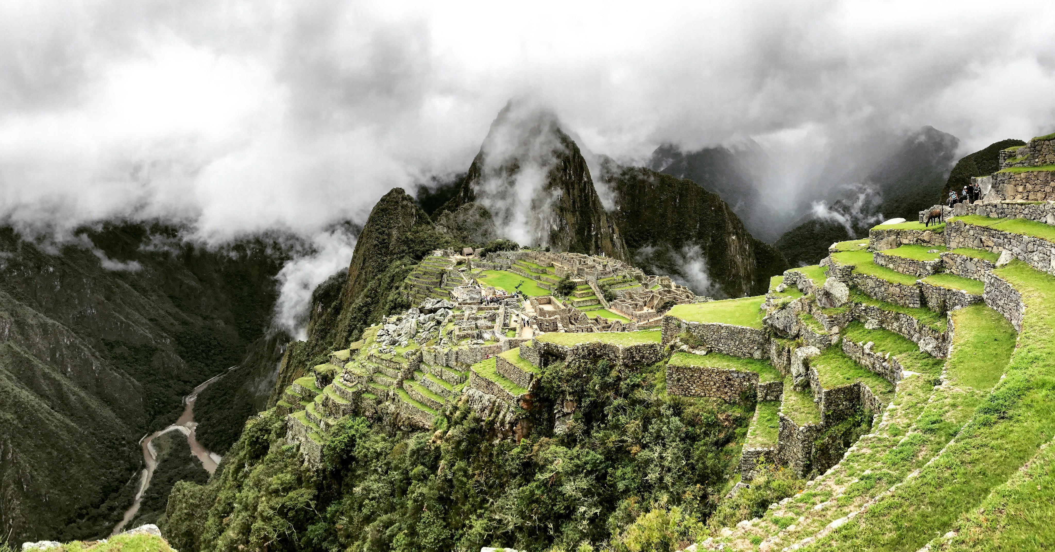 Machu Picchu ruins and Huayna Picchu peak viewed at dawn — the classic first-timer's Peru destination