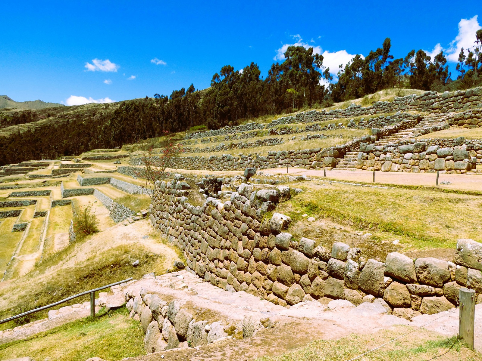 Terraced Inca ruins at Pisac overlooking the Sacred Valley
