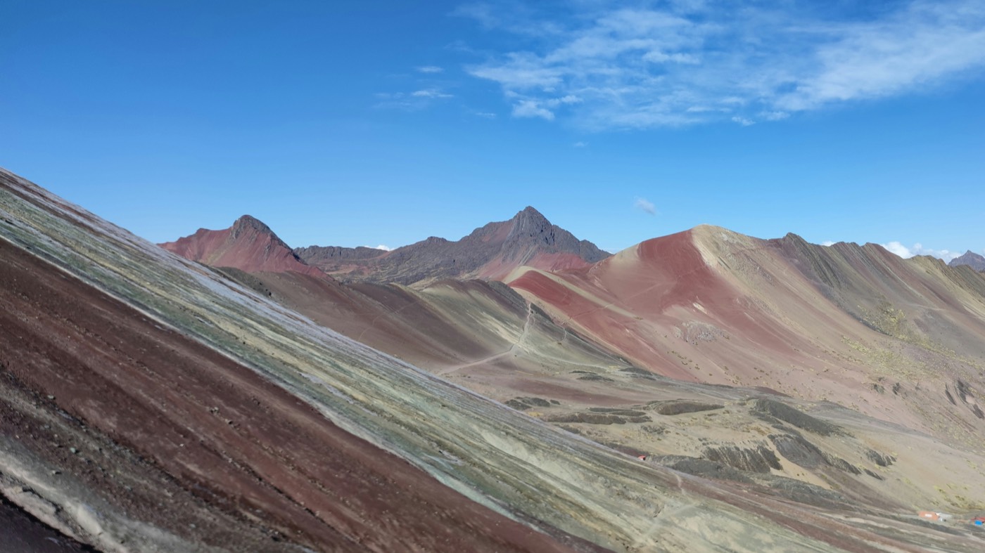 Colourful mineral-striped slopes of Vinicunca Rainbow Mountain, Peru