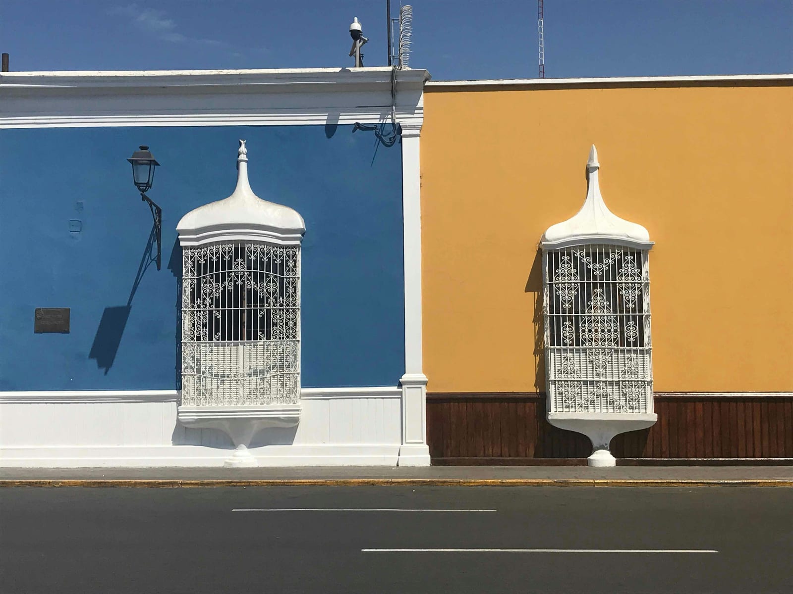 Colonial architecture and plazas in central Trujillo, northern Peru